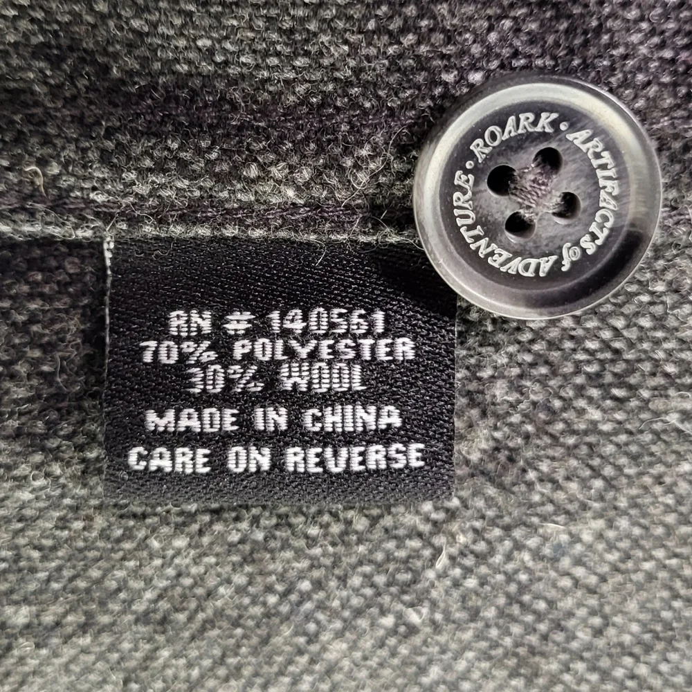 Roark Nordsman Long Sleeve Wool Blend Flannel size Medium - Picture 6 of 7